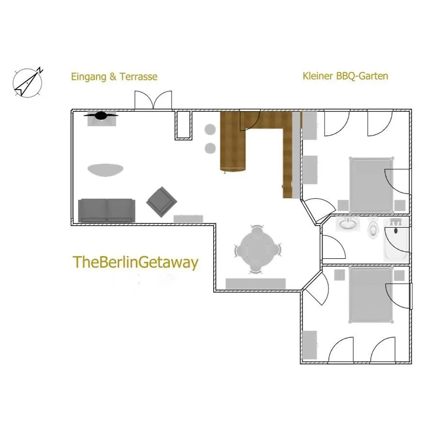 Апартаменты The Berlin Getaway / 80Qm In Berlin'S Historic Diplomatic Quarter